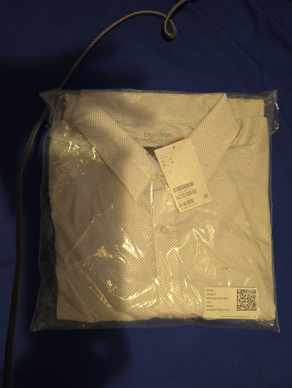 Express Men's White Micro-Dot Dress Shirt